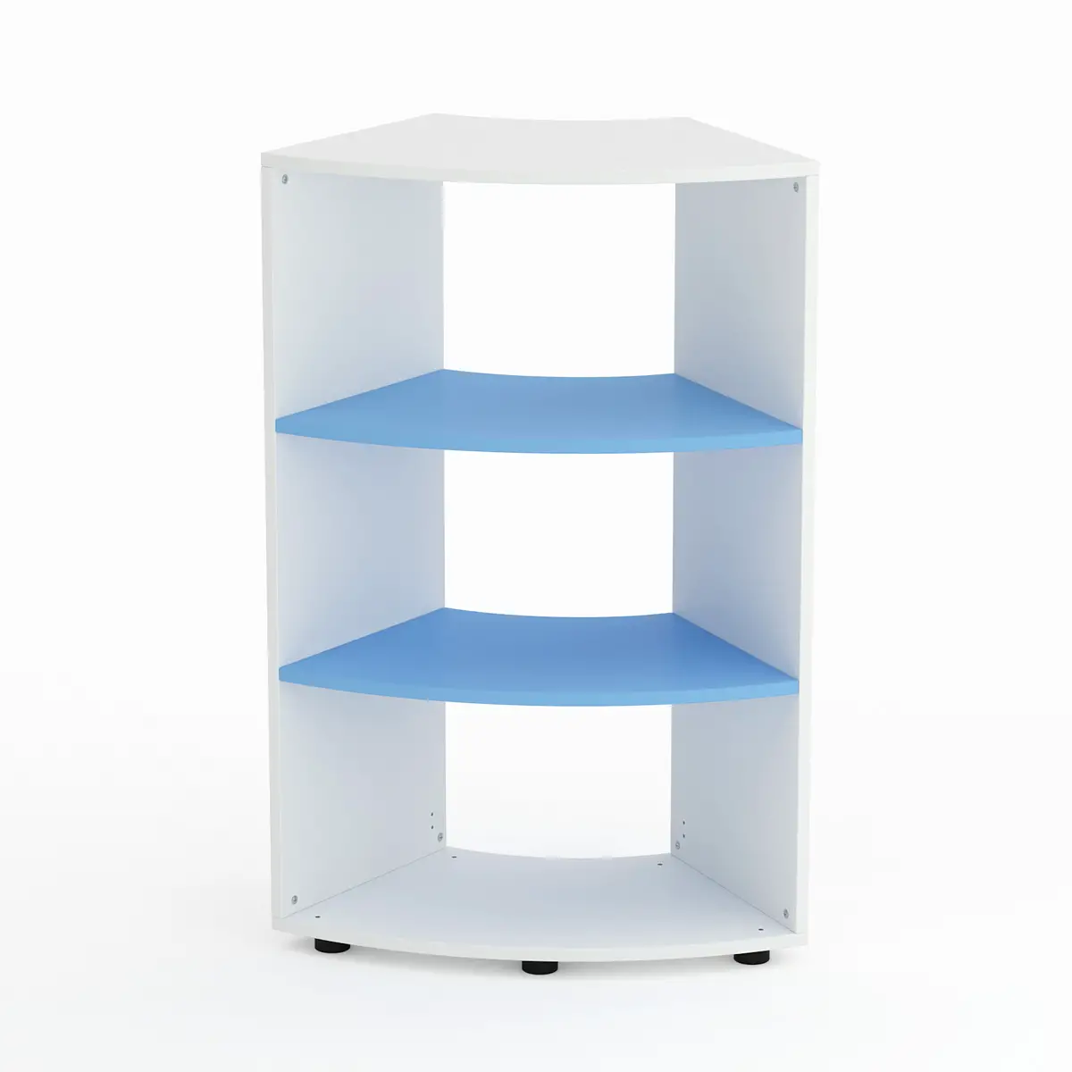Mobile Scuola Kubò Bianco Curvo 60 Gradi H 110 cm. Ripiani Blu Orizzonte - Conforme CAM - Arredo scuola dell'obbligo