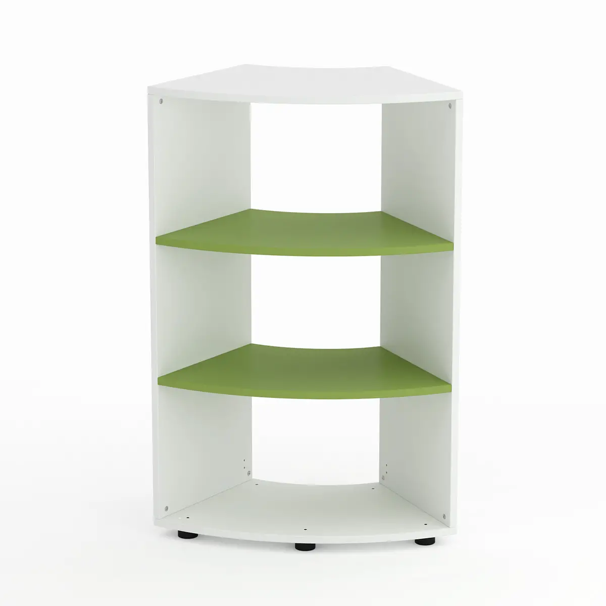 Mobile Scuola Kubò Bianco Curvo 60° H 110 cm – Ripiani Verde Kiwi | Conforme CAM - Arredo scuola dell'obbligo