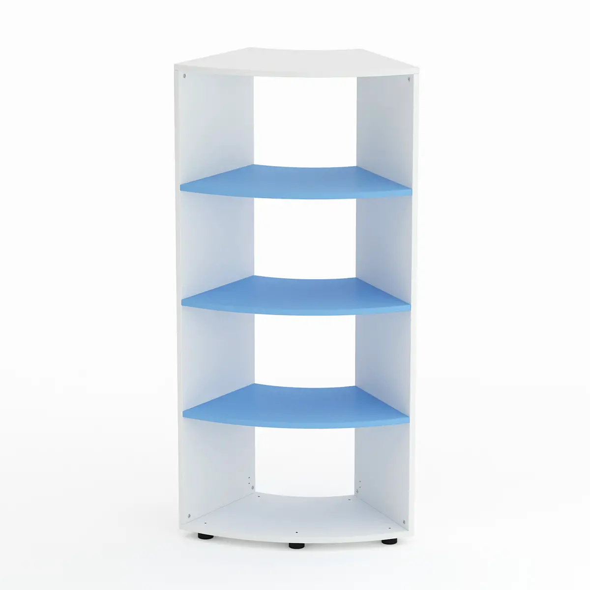 Mobile Scuola Kubò Bianco Curvo 60 Gradi H 150 cm. Ripiani Blu Orizzonte - Conforme CAM - Arredo scuola dell'obbligo