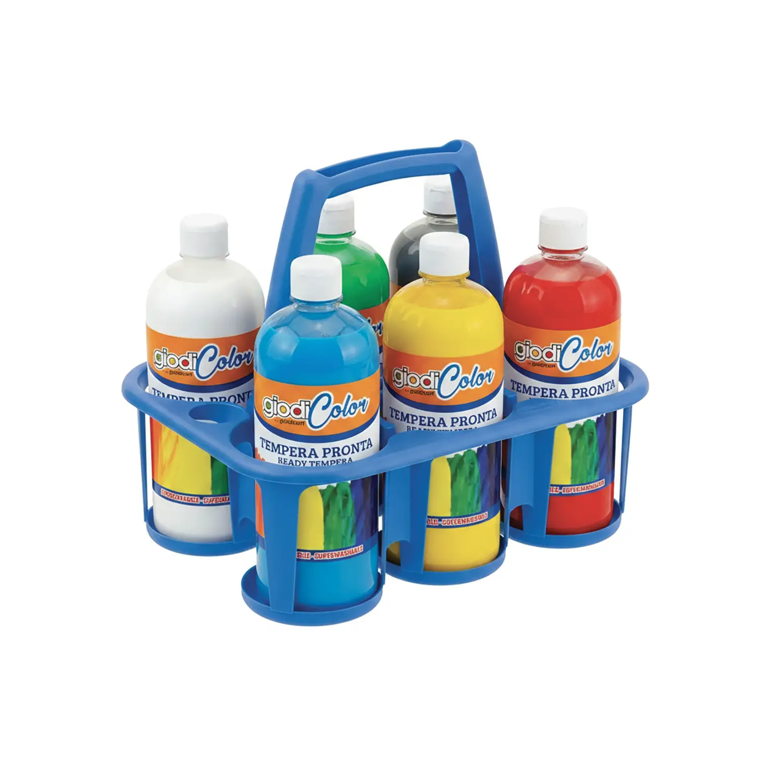 Tempera Giodicolor Con Cestello 6 Flaconi 1000ml - Tempere
