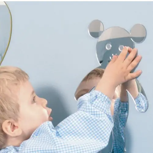 Specchio Orsetto Acrilico 20x30 cm – Sicuro e Divertente per Bambini - Specchi