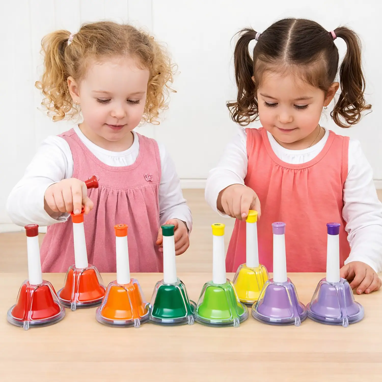 Campanelle Intonate Diatoniche a Pressione con Manico – Set da 8 Colori - Educazione musicale