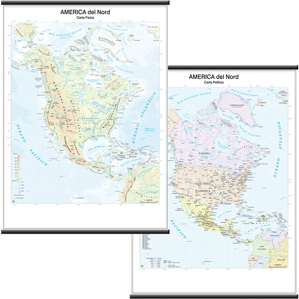 Carta Geografica America Settentrionale - Geografia e scienze naturali