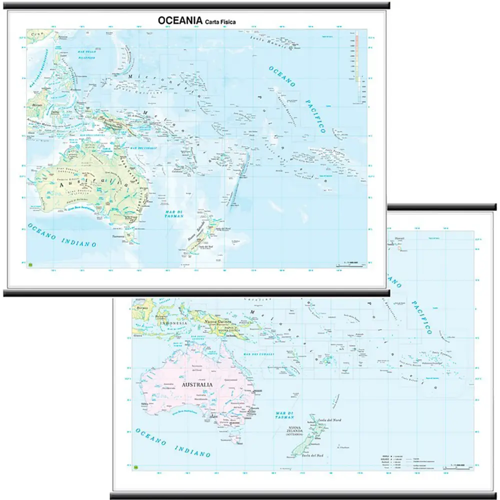Carta Geografica Oceania - Geografia e scienze naturali