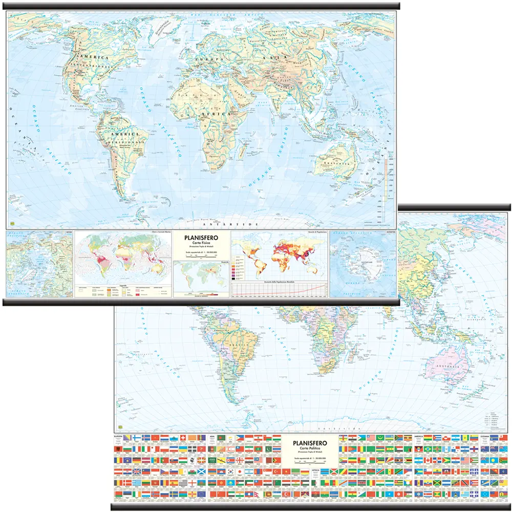 Carta Geografica Planisfero - Geografia e scienze naturali