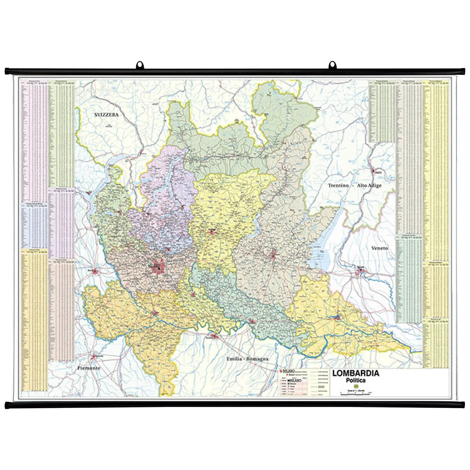 Carta Geografica Regionale Lombardia - Geografia e scienze naturali