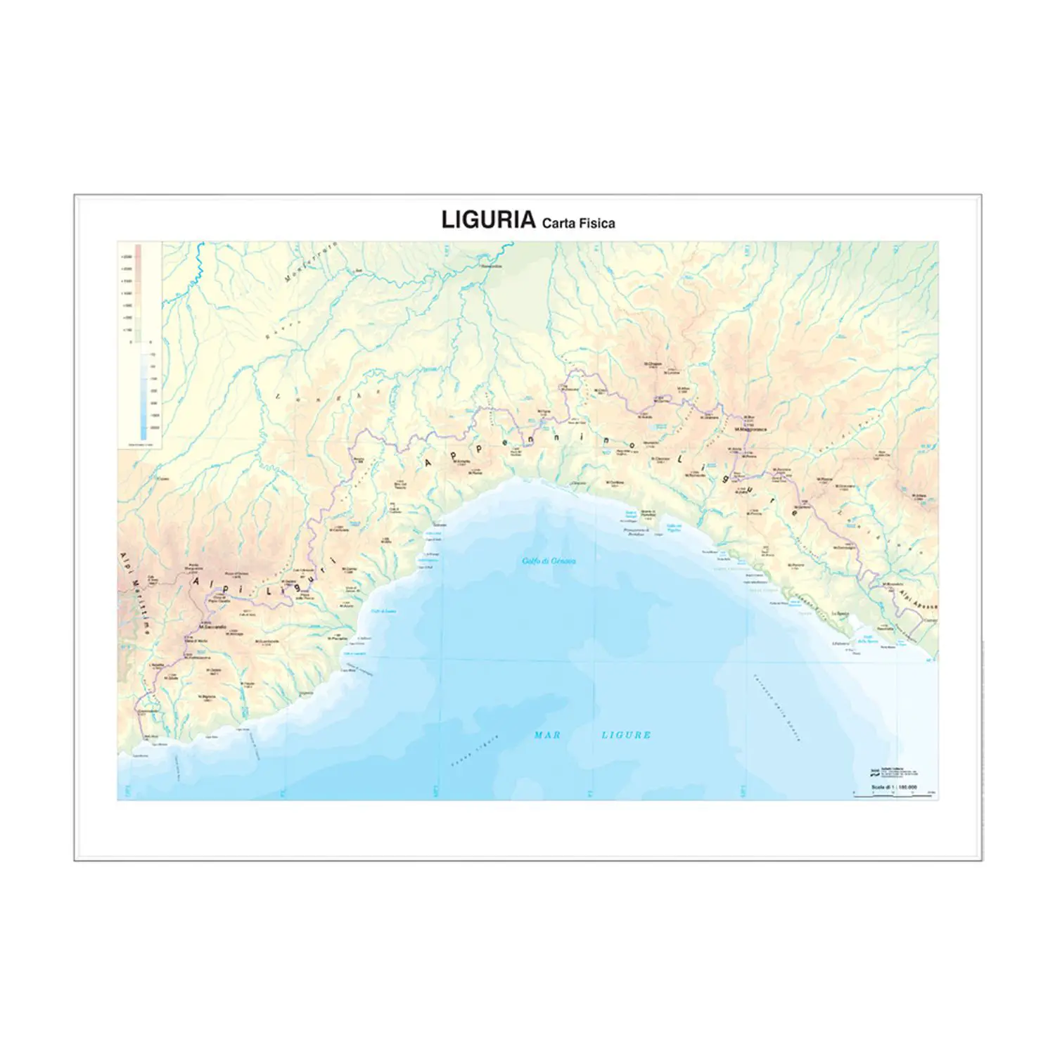 Carta Geografica Regionale Liguria - Geografia e scienze naturali