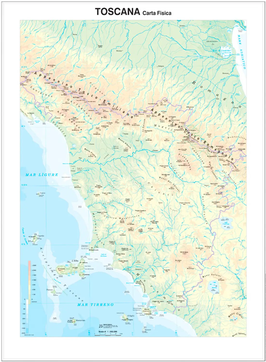 Carta Geografica Regionale Toscana - Geografia e scienze naturali