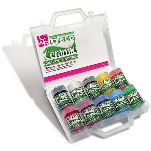 Colori per Ceramica Deco Ceramic – 35 ml - Set 10 Flaconi - Decoupage