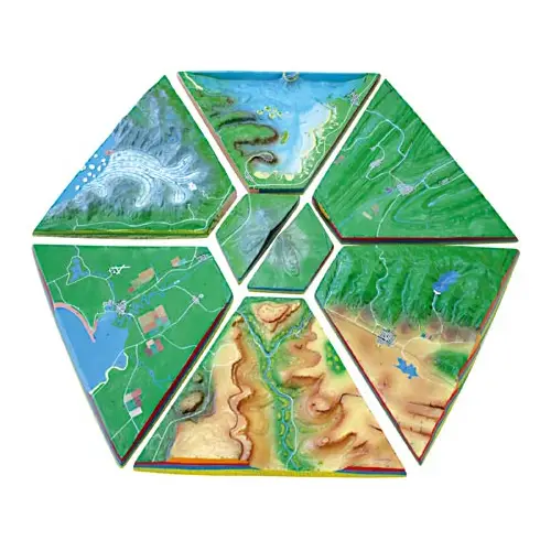 Plastico 3D Ambienti Geografici e Geologici – Modello Terrestre Interattivo 90x90 cm - Geografia e scienze naturali