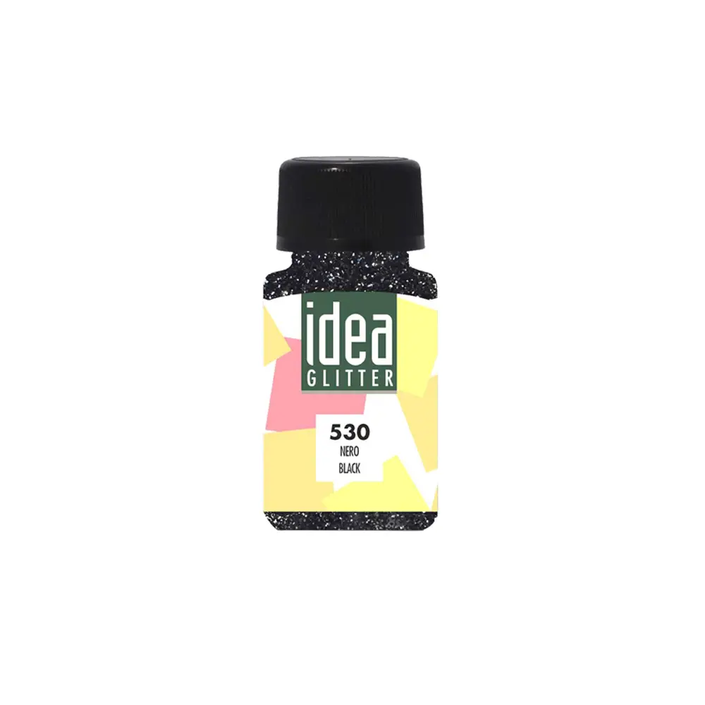 Colori Glitter Idea - 50 ml Nero - Colori per vetro e ceramica