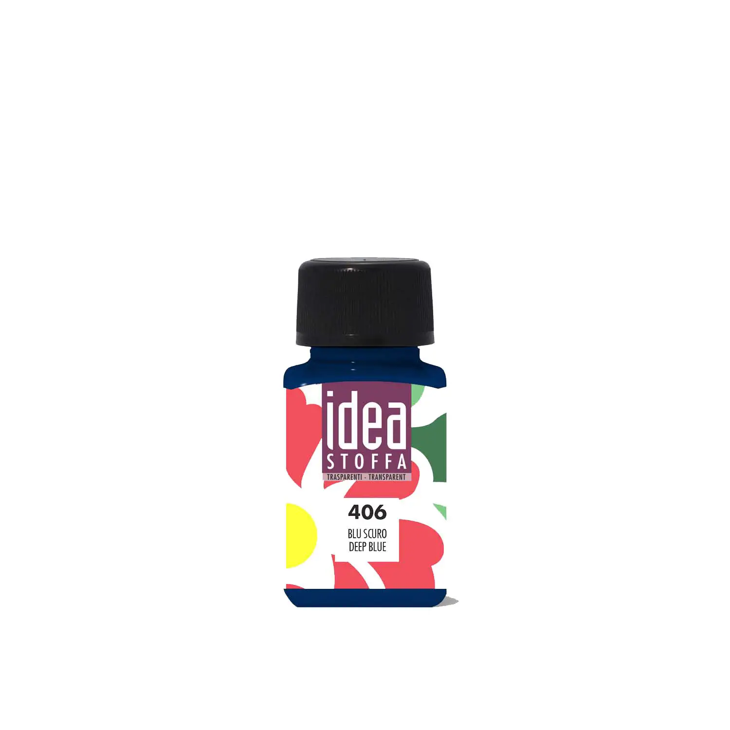 Colori per Stoffa Maimeri Idea Blu Scuro Trasparente – Flacone 60 ml - Colori per tessuto