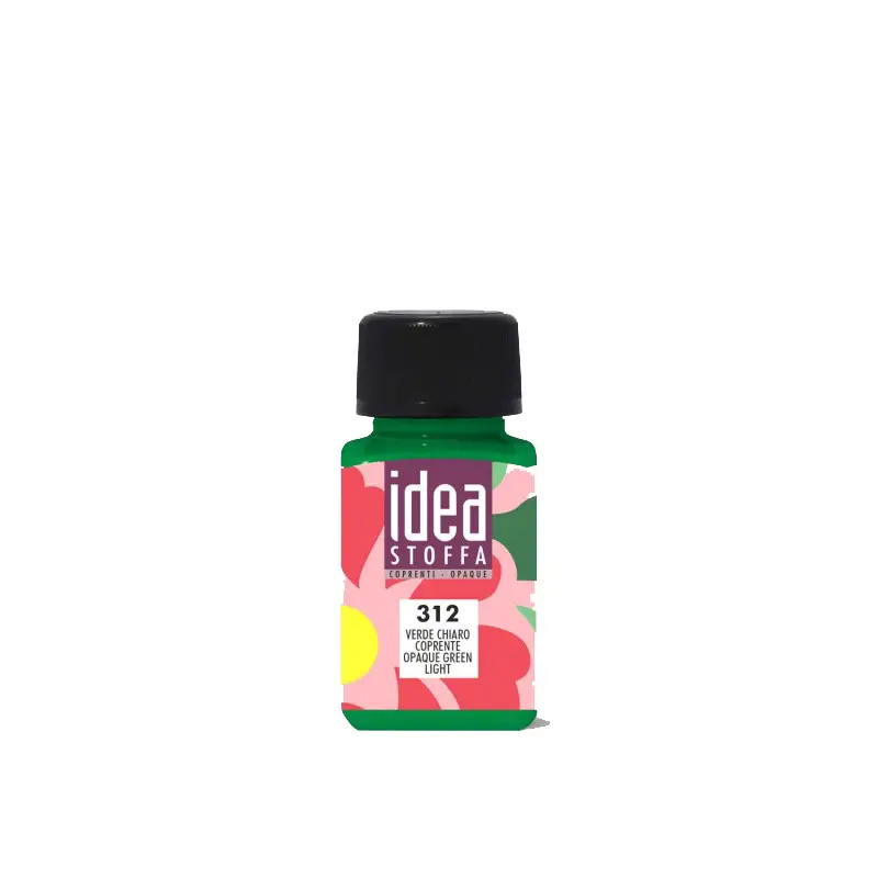 Colori per Stoffa Maimeri Idea Verde Chiaro Coprente – Flacone 60 ml - Colori per tessuto