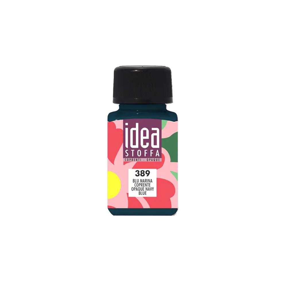 Colori per Stoffa Maimeri Idea Blu Marina Coprente – Flacone 60 ml - Colori per tessuto