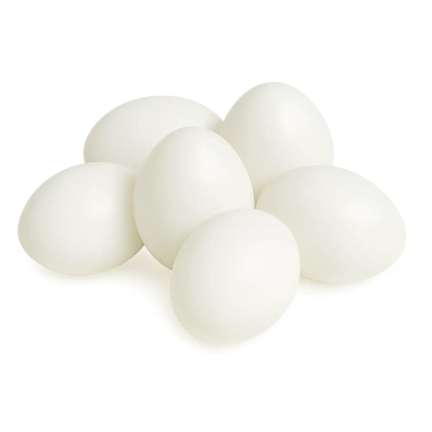 Uova in Plastica Bianche 65 mm – Confezione 50 Pezzi - Cellulosa Plastica Polistirolo