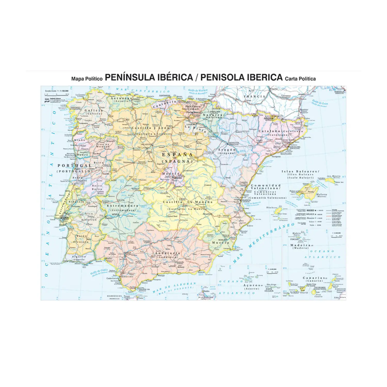 Carta Geografica Madrelingua Spagna - Geografia e scienze naturali