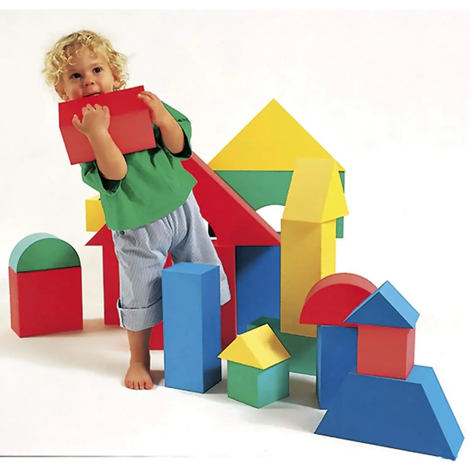 Blocchi Giganti in Eva, Set 32 Elementi Geometrici Spessore 11 cm - Prime costruzioni soffici