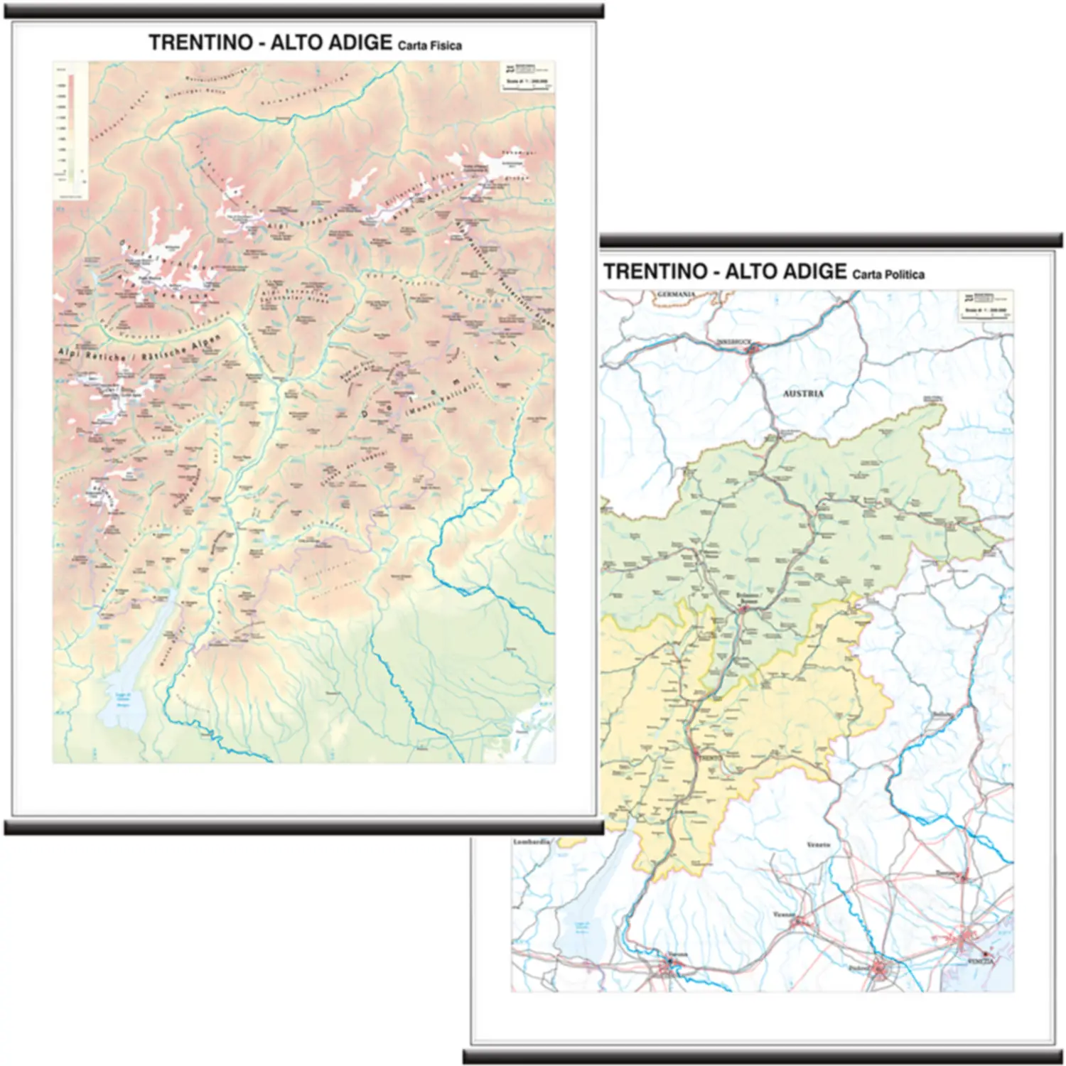 Carta Geografica Regionale Trentino Alto Adige - Geografia e scienze naturali