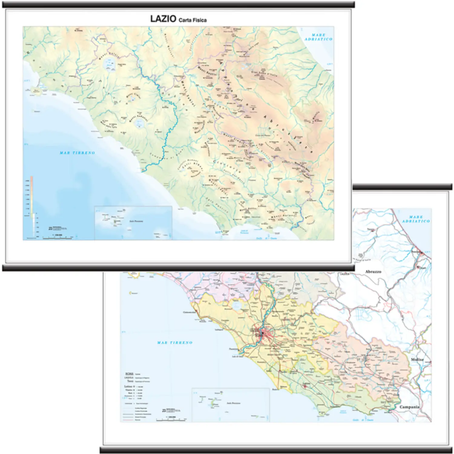 Carta Geografica Regionale Lazio - Geografia e scienze naturali