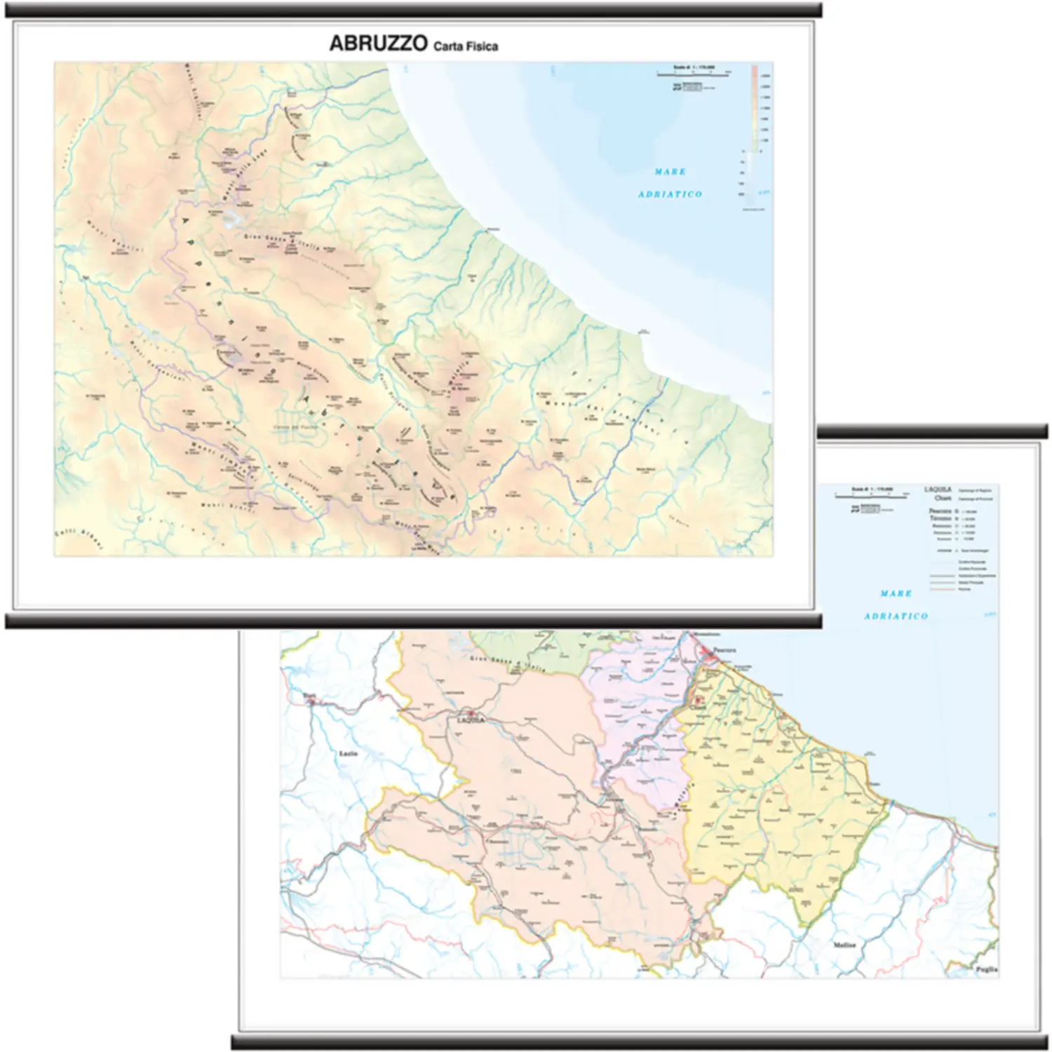 Carta Geografica Regionale Abruzzo - Geografia e scienze naturali