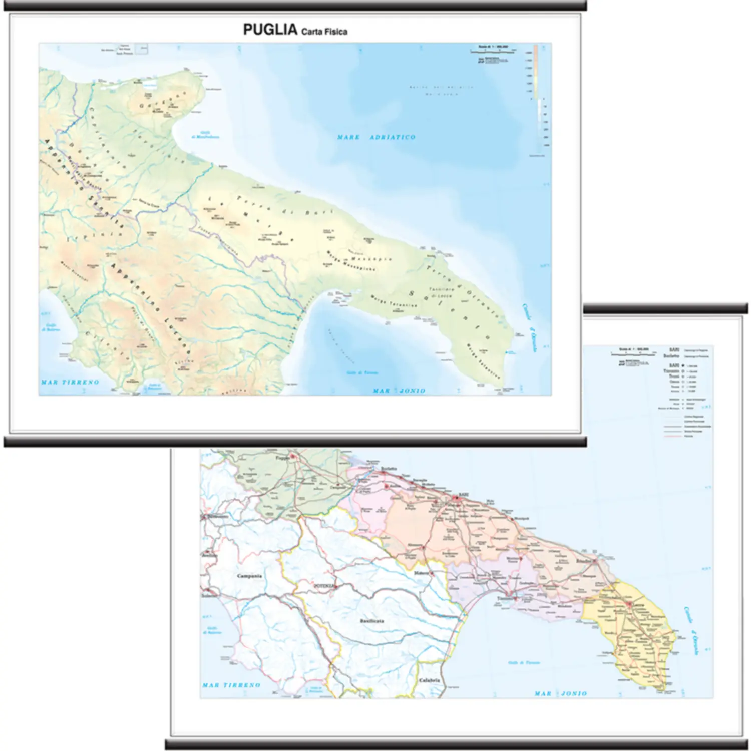 Carta Geografica Regionale Puglia - Geografia e scienze naturali