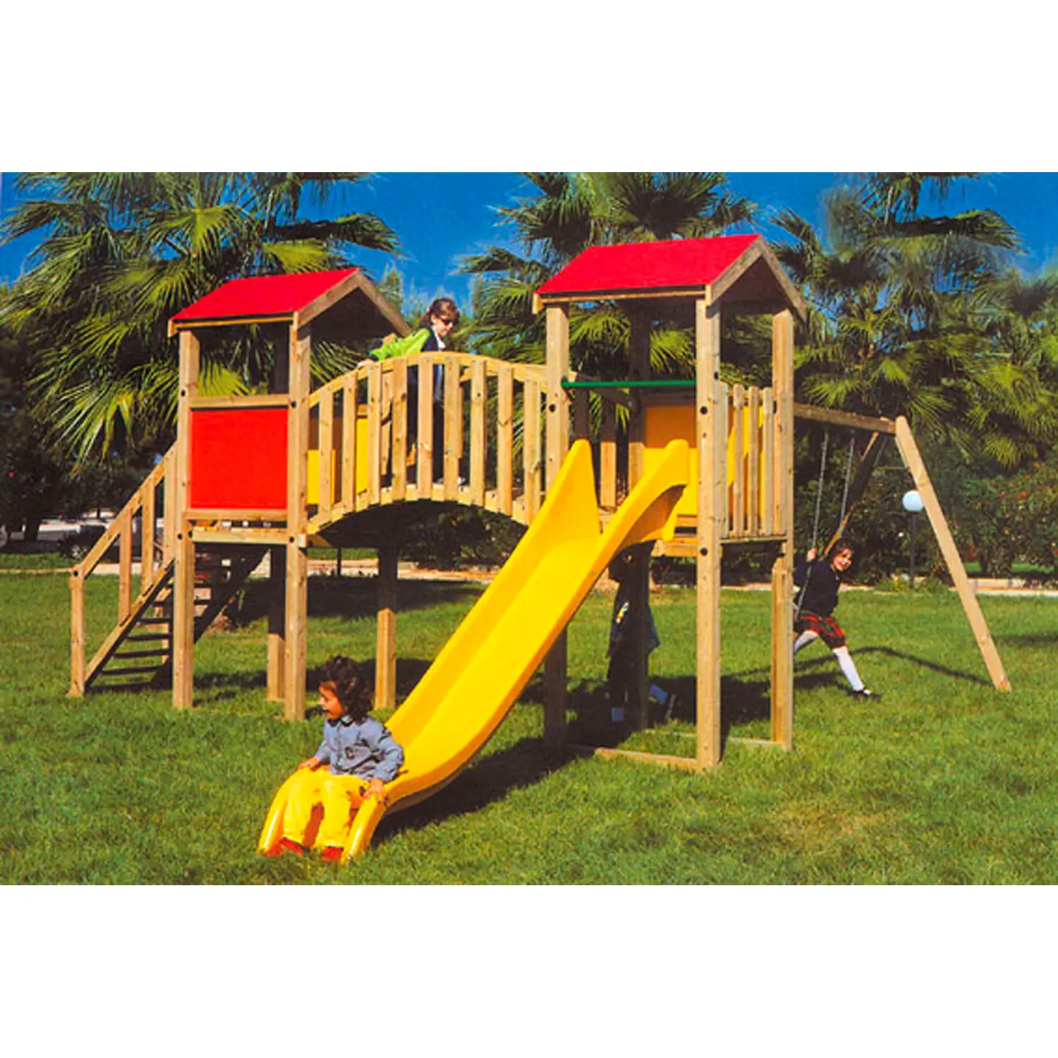 Fortino Sioux con Altalena – Parco Giochi Completo con Scivolo e Torre - Palestrine