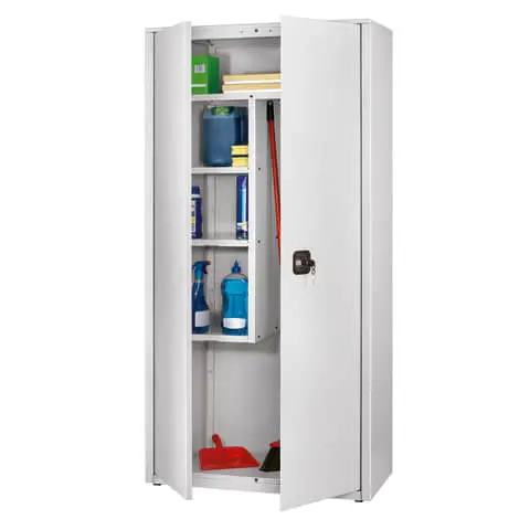 Armadio Multiuso 2 Porte Battenti Grigio- Conforme CAM Criteri Ambientali Minimi - Arredo per l'ufficio