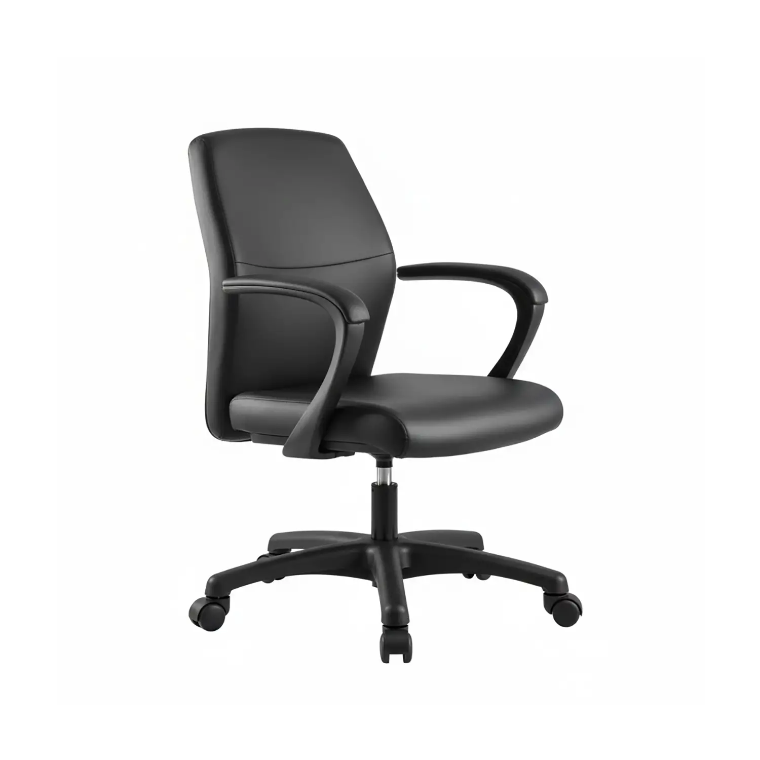 Poltrona Elegance con Braccioli – Pelle Nera Ergonomica per Ufficio - Sedie in plastica