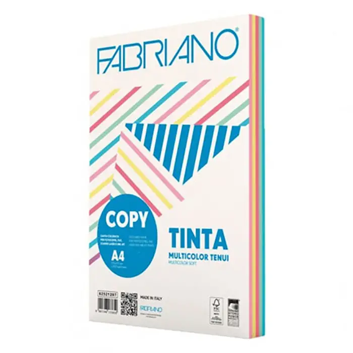 Carta Copy Tinta 160 Fabriano Colorcard A4 – Tinte Tenui (Risma 100 Fogli) - Carta e cartoncino