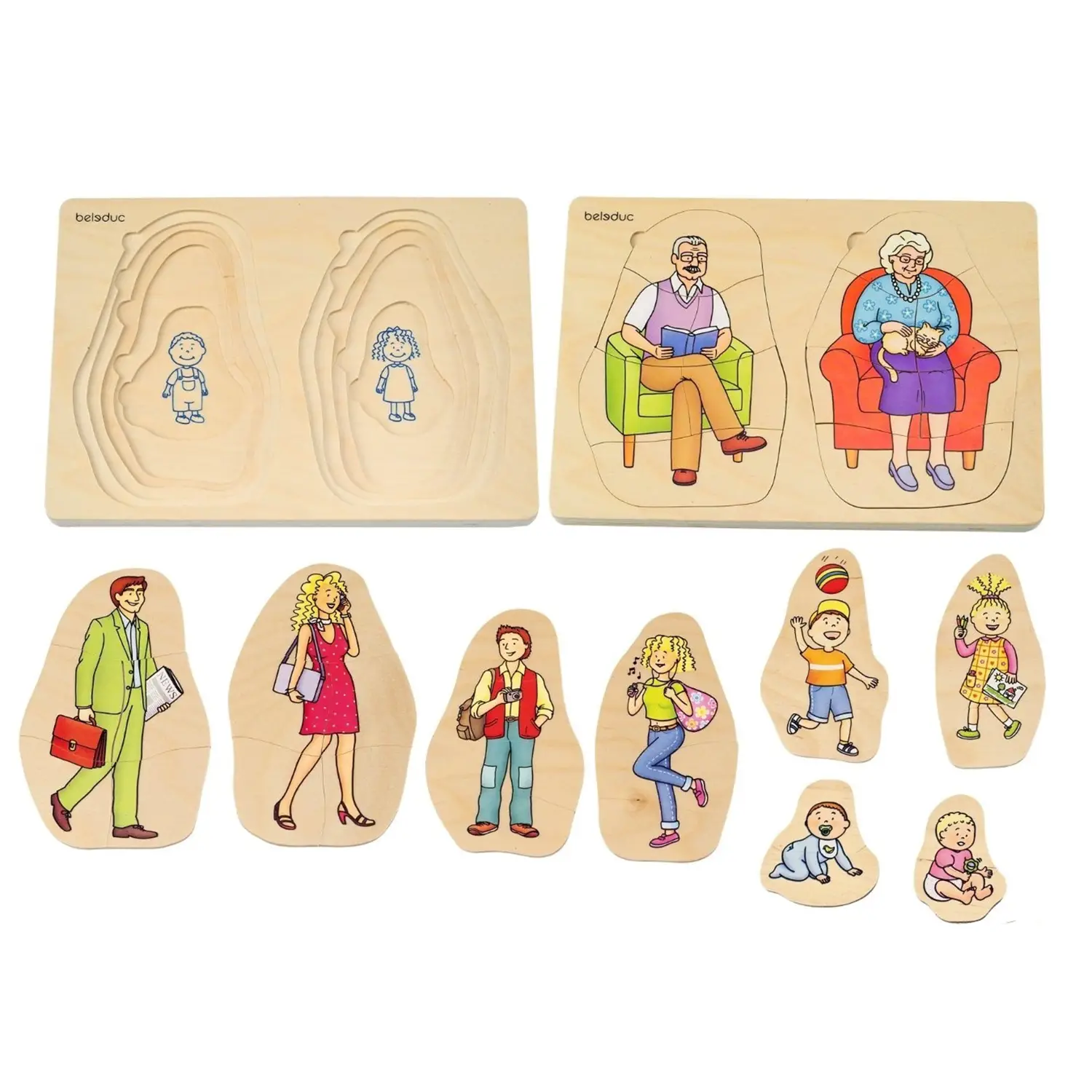 Incastri Multilivello – Ciclo della Vita: Dall’Infanzia alla Vecchiaia - Puzzle a strati
