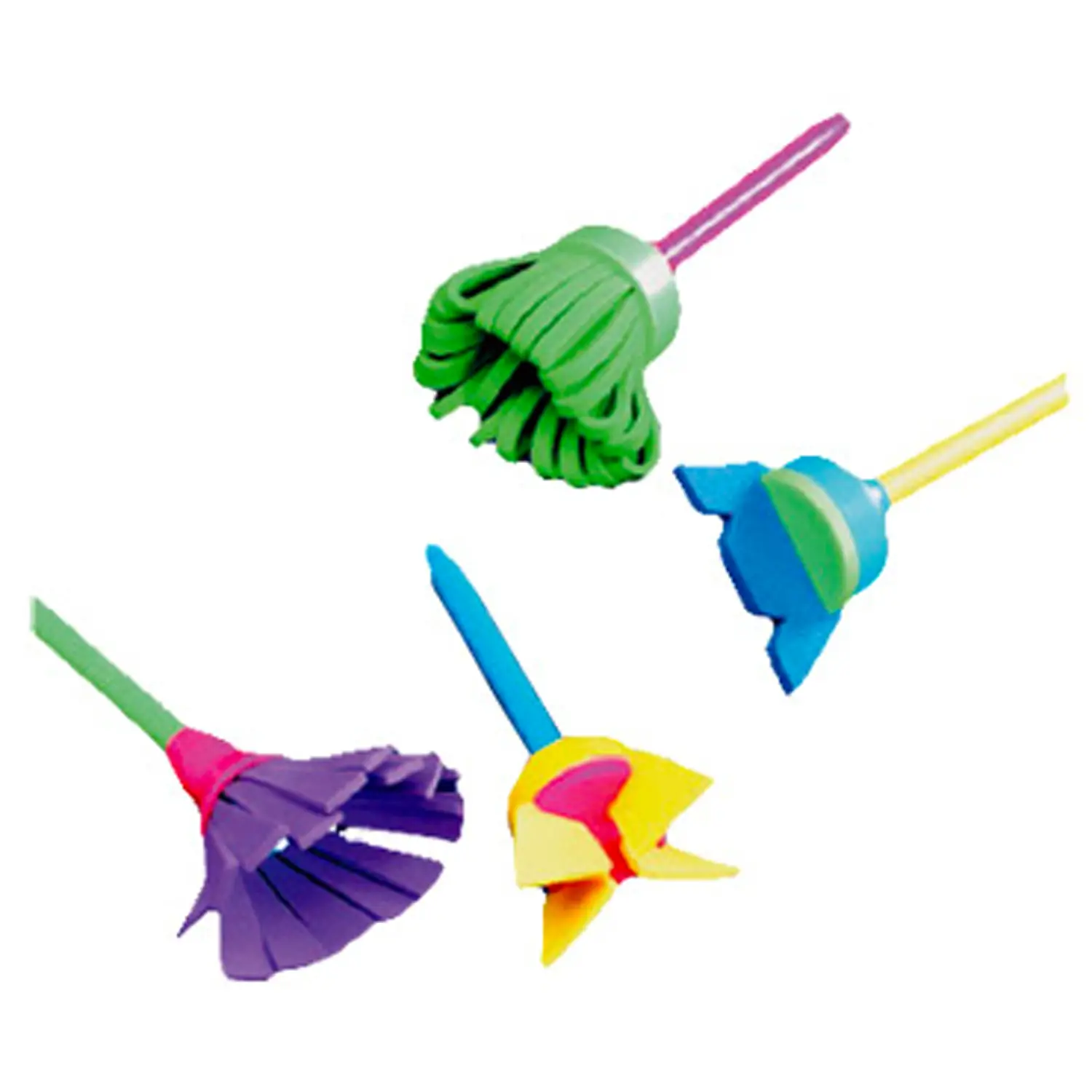 Set 4 Pennelli Gommosi Spumella Multiforme – Pennelli Creativi per Bambini - Rulli, spugne e timbri
