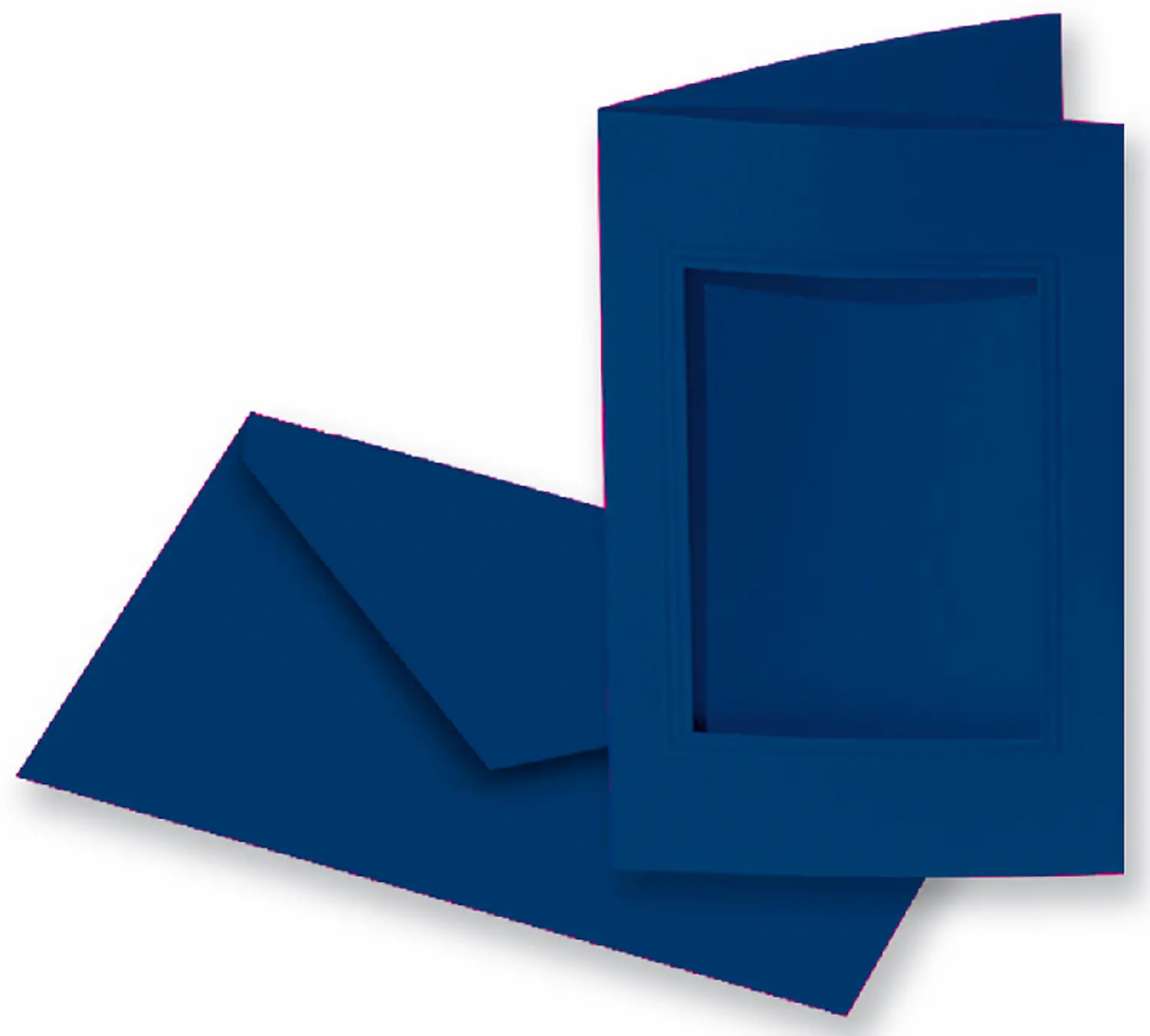 Cartoncini Augurali con Finestra Rettangolare Blu - Carta e cartoncino