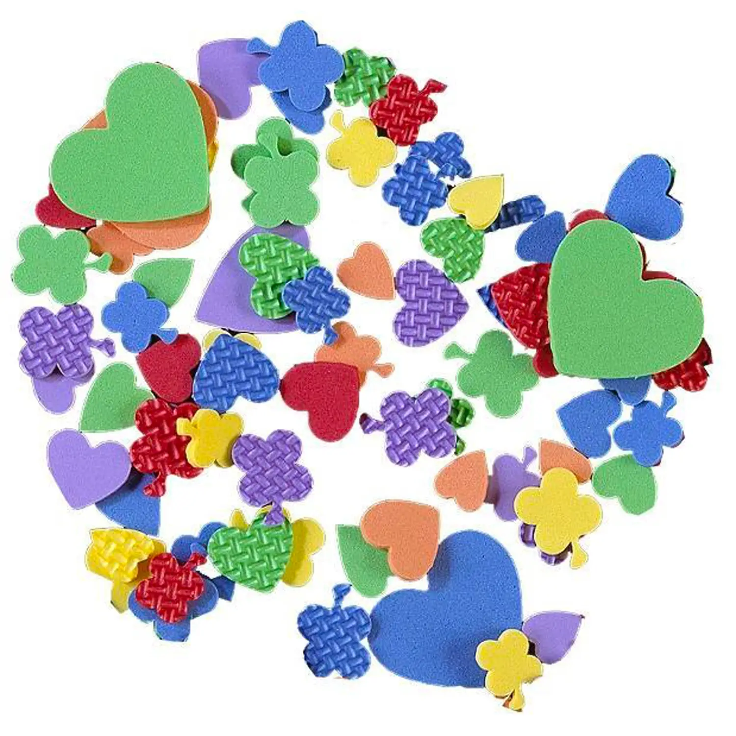 Cuori e Fiori in Spumella Gommosa – 250 Pezzi in EVA - Applicazioni e decori