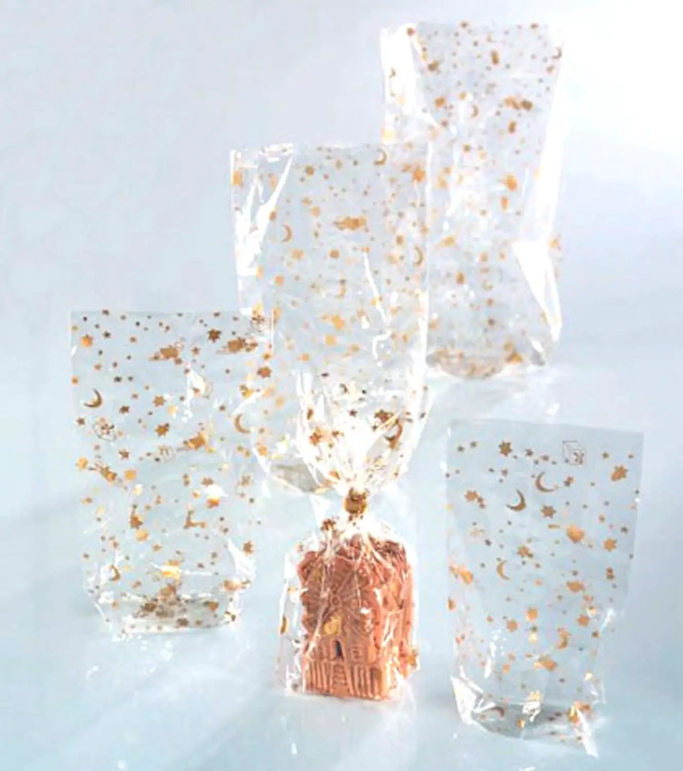 Sacchetti con Decoro Oro - 180x300 mm - Confezione 10 Pezzi - Carta e cartoncino