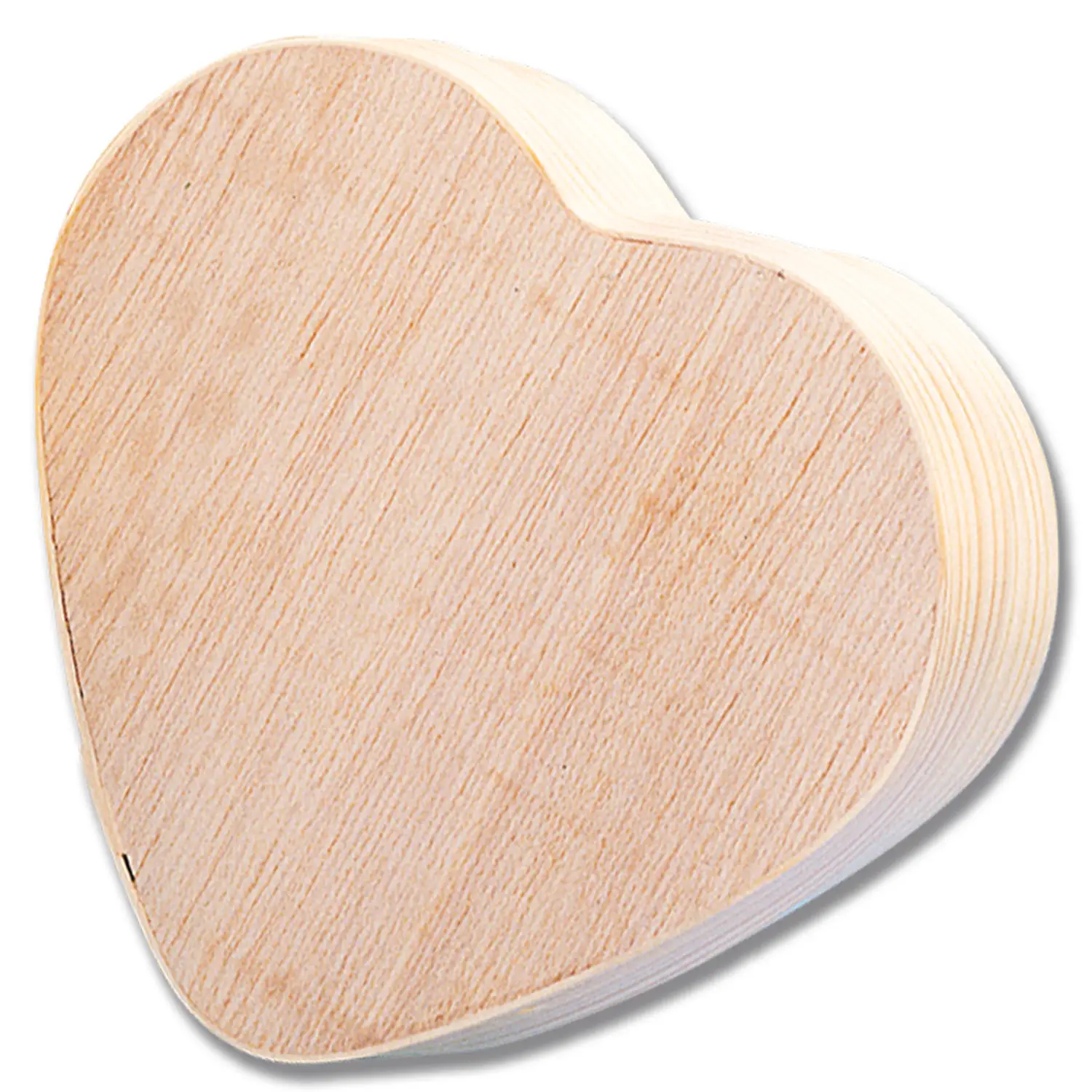 Scatola in Legno di Balsa a Forma di Cuore - Ø 125 x 50 mm - Soggetti in legno