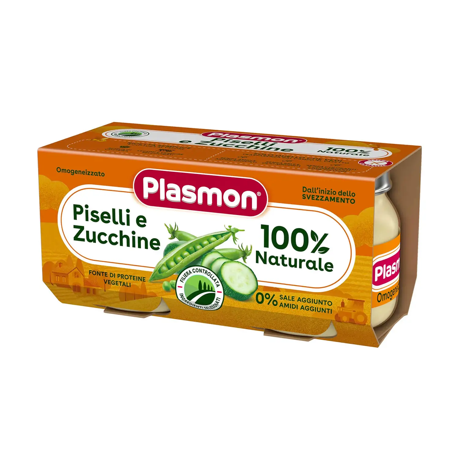 Omogeneizzato Verdure 2x80 gr. Piselli e Zucchine - omogeneizzati