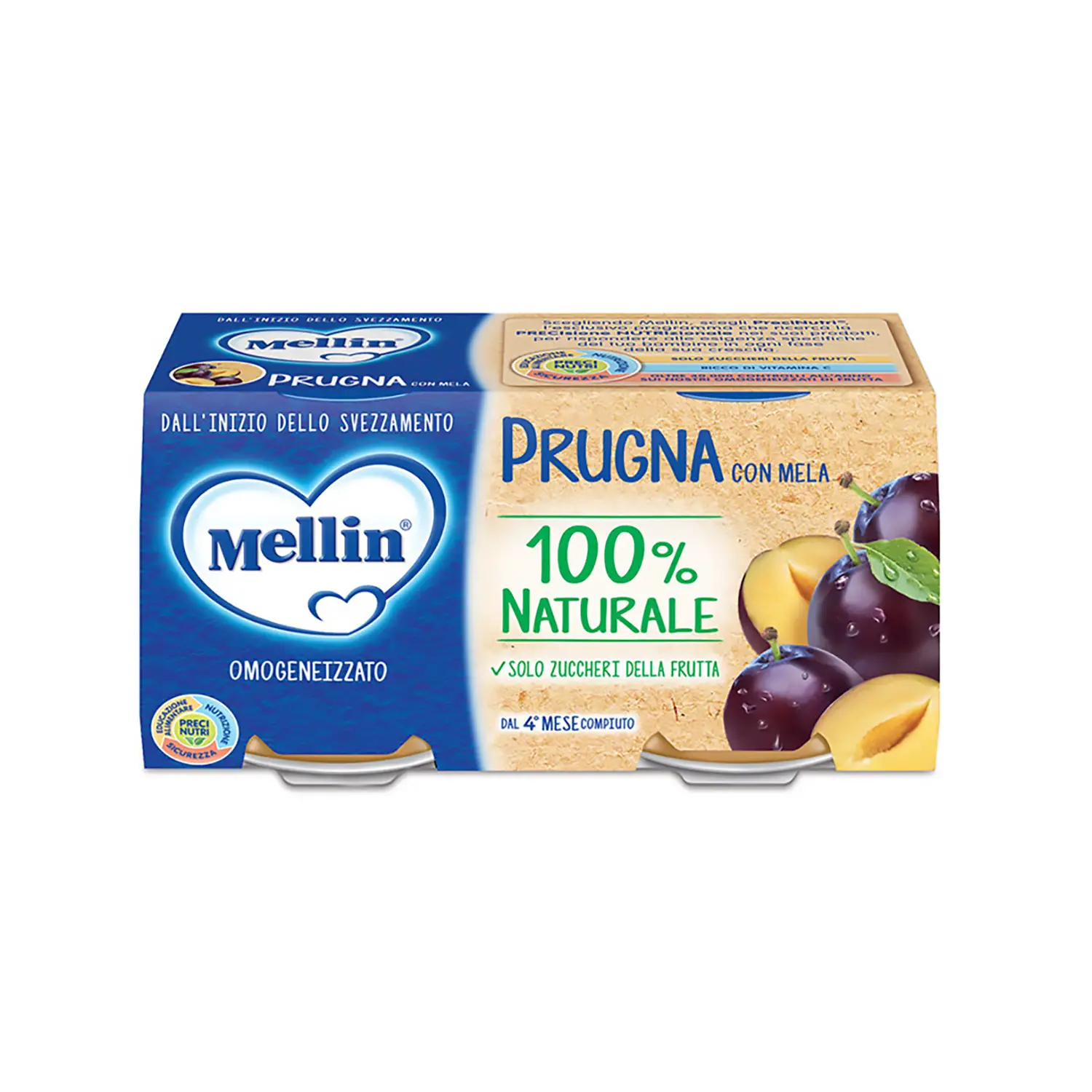 Omogeneizzato Frutta Gr.100x2 Prugna Con Mela - omogeneizzati