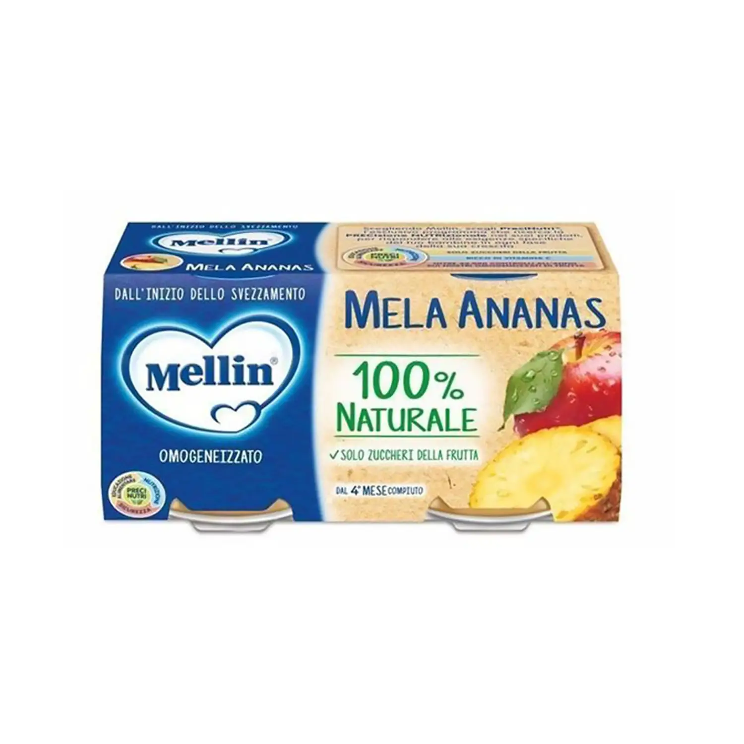 Omogeneizzato Frutta gr.100x2 Mela Ananas - omogeneizzati