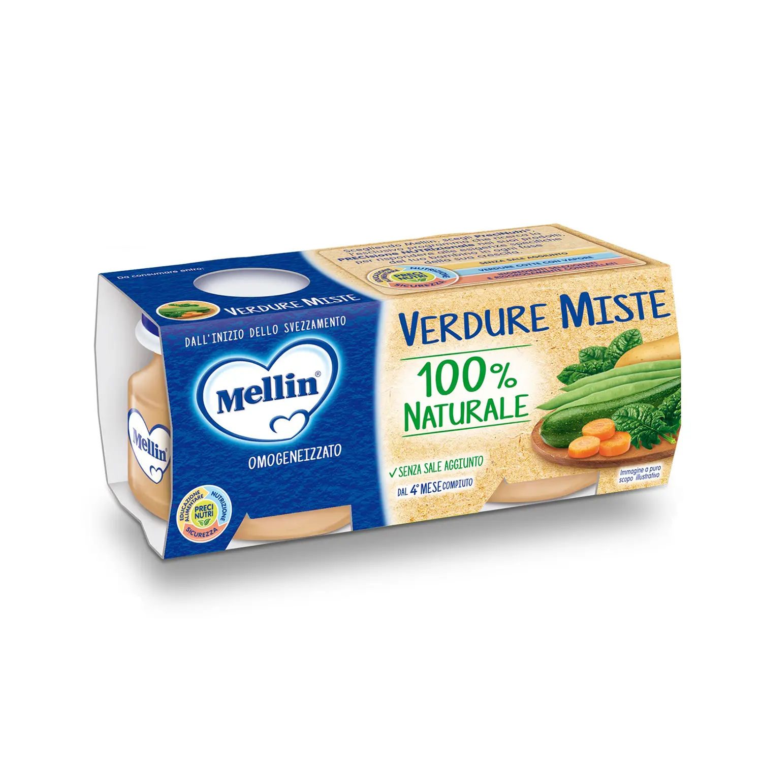 Mellin Omogeneizzato gr.80x2 Verdure Miste - omogeneizzati