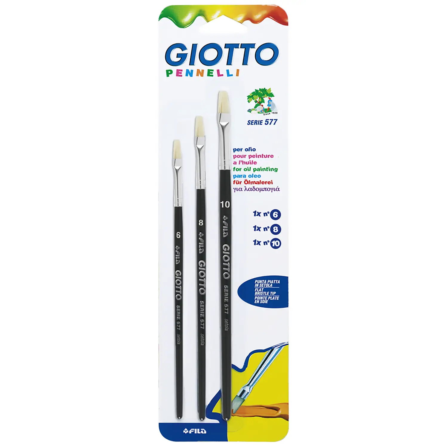 Pennelli Giotto Serie 577 - Set 3 Pezzi n.6/8/10 - Pennelli e accessori
