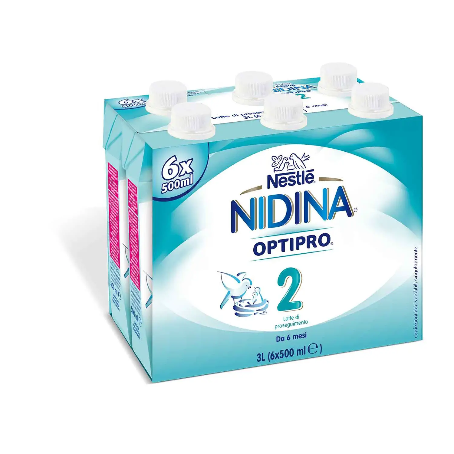 Nidina Optipro 2 – Latte di Proseguimento Liquido 6x500 ml - latti artificiali