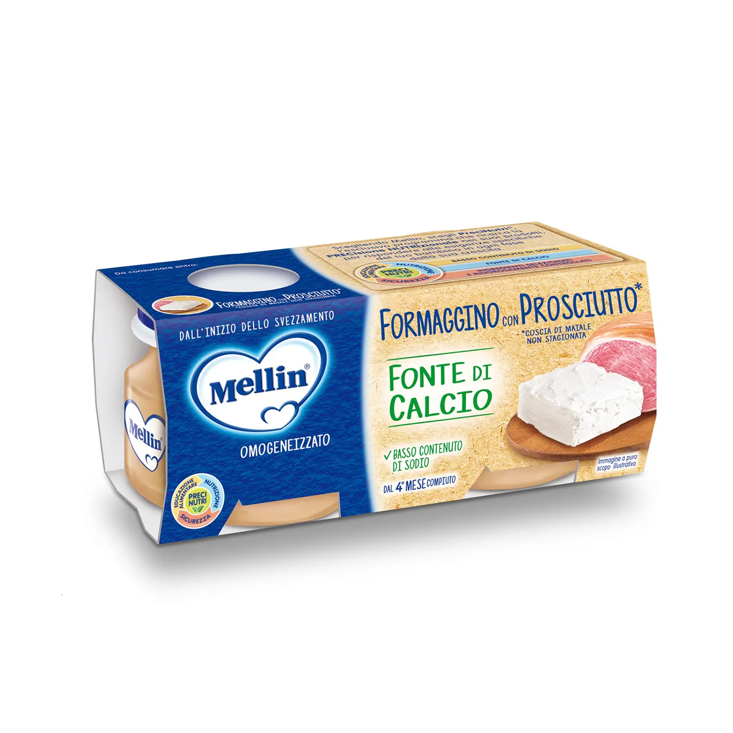 Omogeneizzato gr.80x2 Formaggino con Prosciutto - omogeneizzati