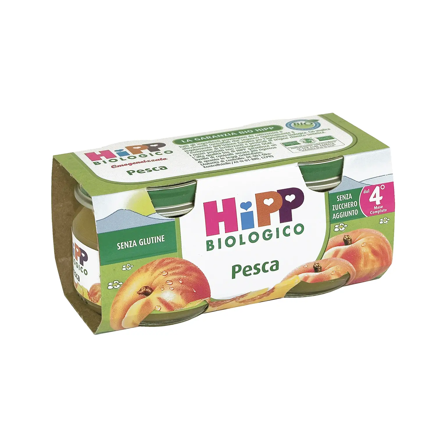 Omogeneizzato Frutta Bio gr.80x2 Mela Pesca - omogeneizzati
