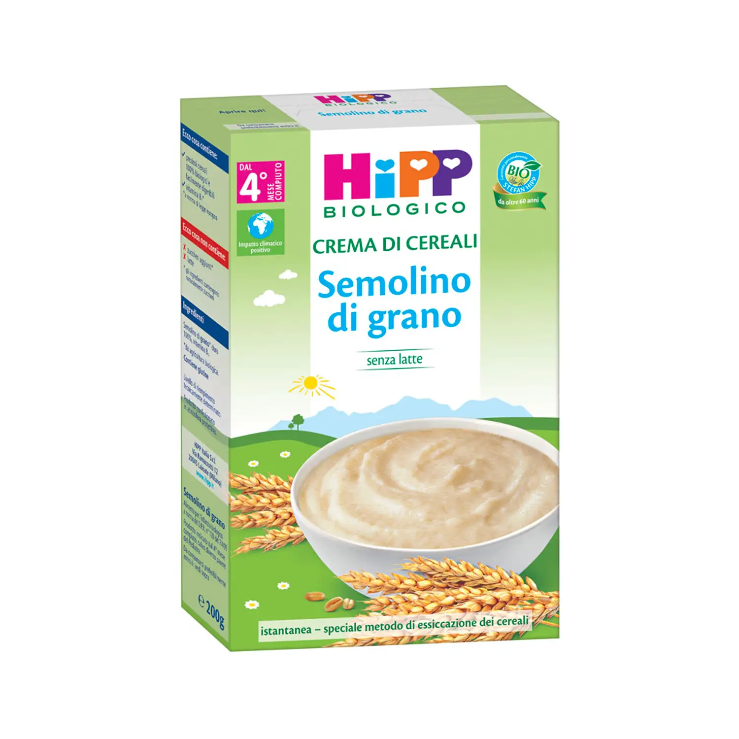 Crema Bio Hipp Semolino Grano – 100% Biologica con Glutine - farine e creme