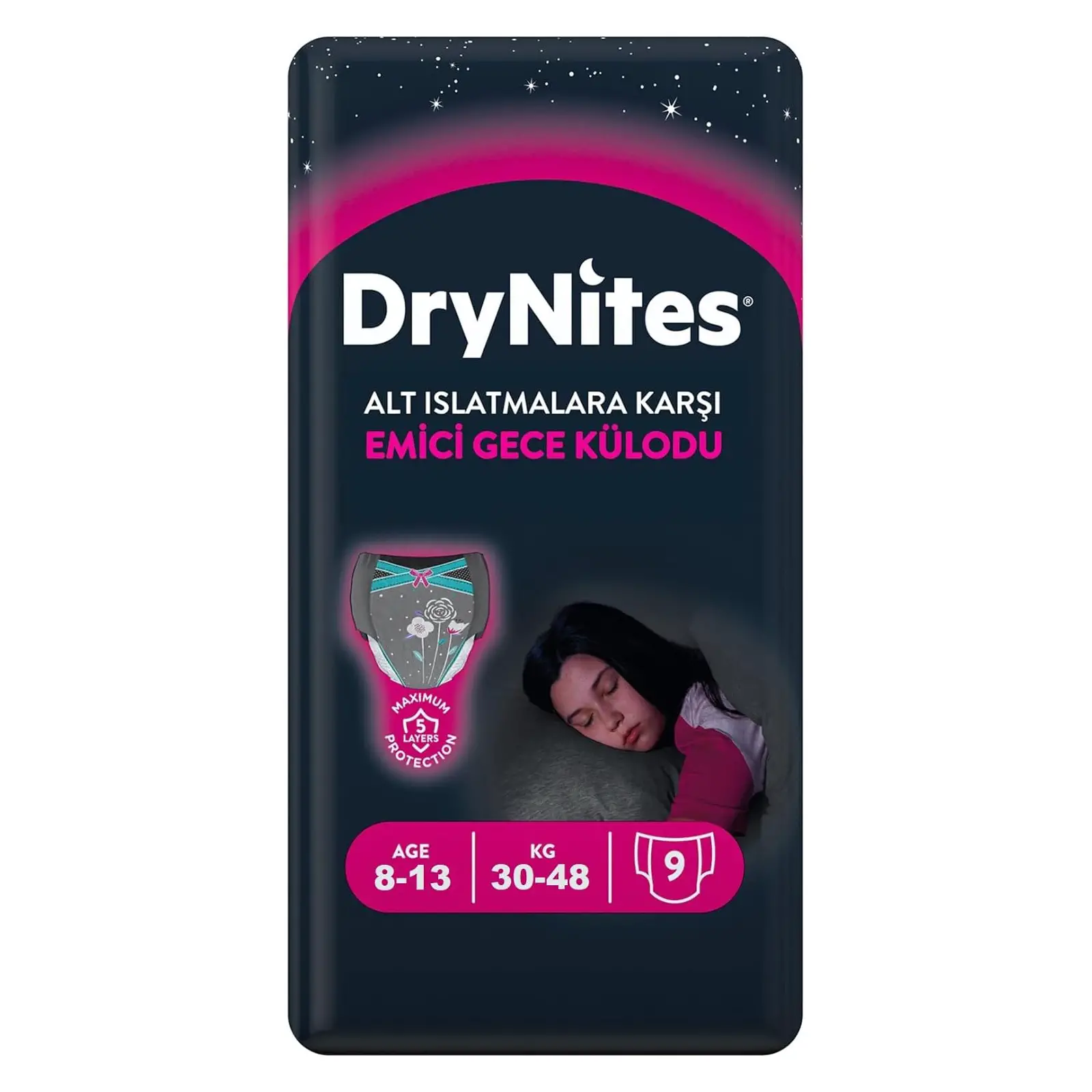 Huggies Mutandina Assorbente Drynites 8-13 Anni Girl 30-48 Kg 9 Pezzi - pannolini e salviettine