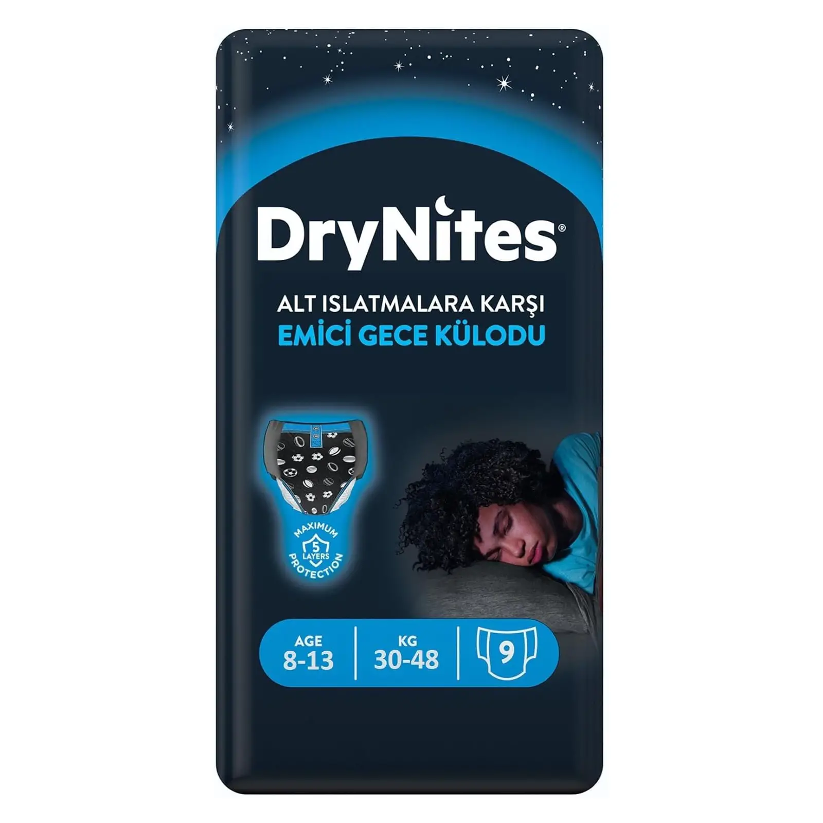 Mutandina Drynites 8-13 ANNI Boy 30/48 Kg 9 Pezzi - pannolini e salviettine