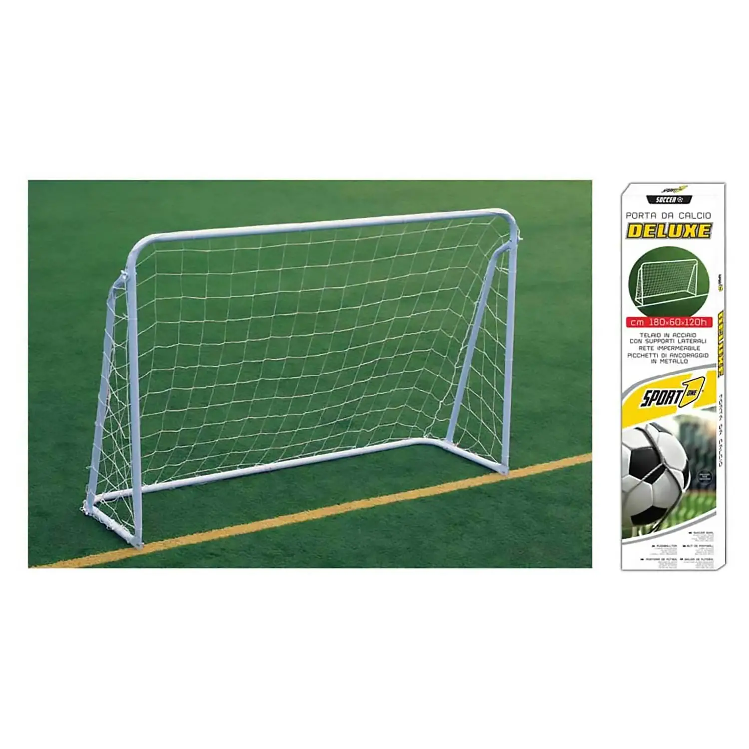 Sport1 Porta Calcio Deluxe In Metallo Cm 180x60x120h - Attrezzature sportive