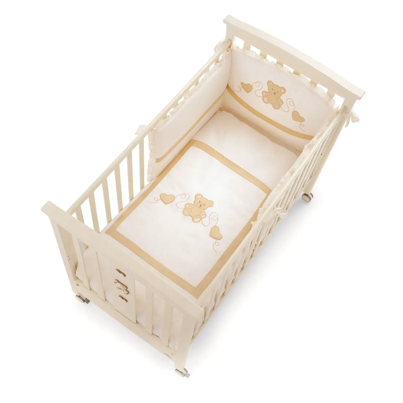 COMPLETO PIUMONE TIPPY JOLIE 3 PEZZI AVORIO ERBESI - lenzuolini