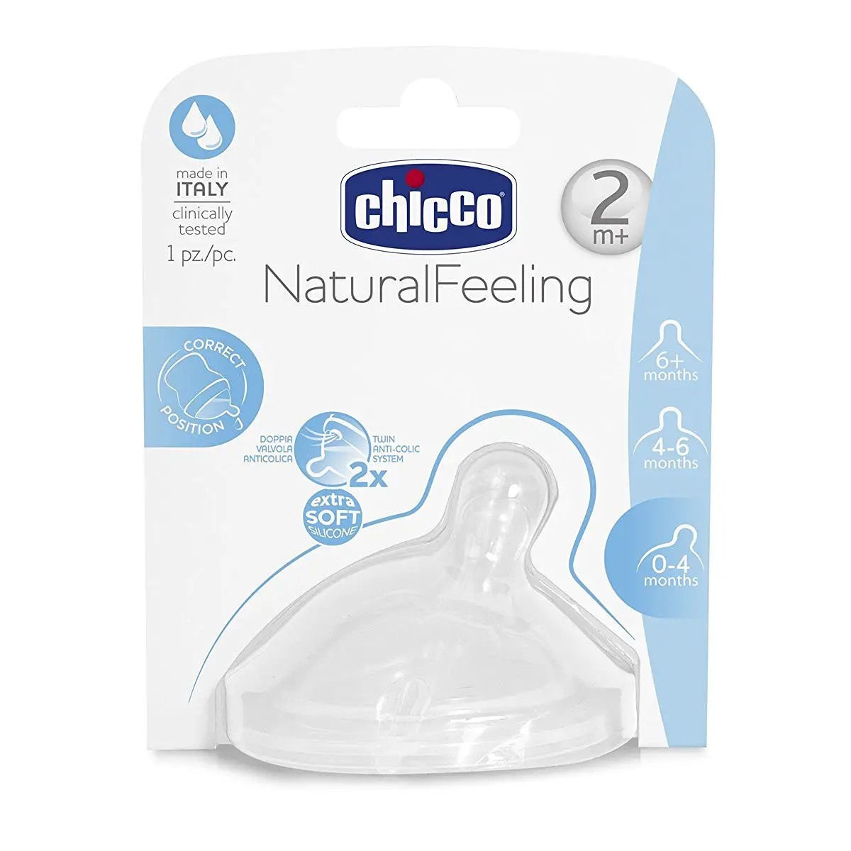 Tettarella Natural Feeling 2M+ Flusso Medio - biberon e accessori