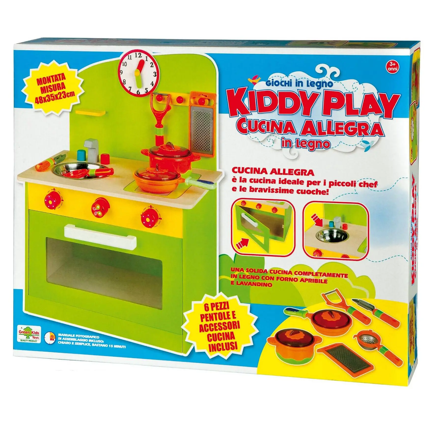 Kiddy Play Cucina in Legno per Bambini – Cucina Montessori con Forno e Lavello - Cucine e gioco simbolico